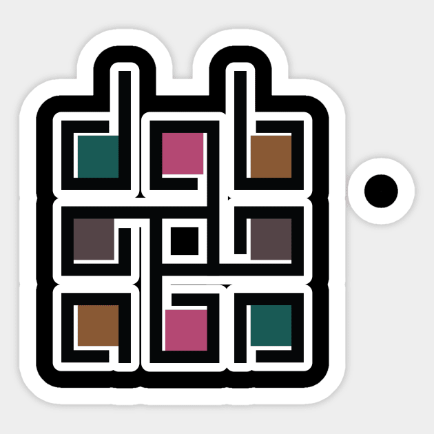 Square decorative color corporate identity sticker design element. QR code and digital tech logo sticker concept. Sticker by AlviStudio